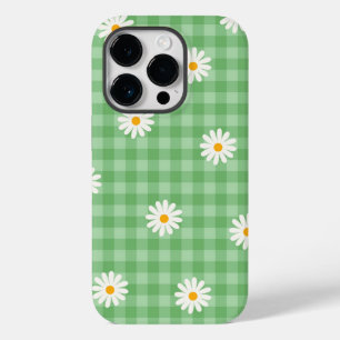 Coque Case-Mate iPhone Motif de  de Fleur En vichy à carreaux verts