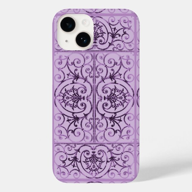 Coques Case-Mate iPhone Motif de défilement Lilac (Verso)
