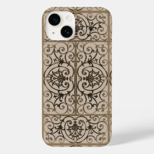 Coque Case-Mate iPhone Motif de défilement marron Sepia