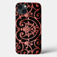 Motif de défilement rouge et noir Coque-Mate iPhon