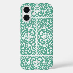 Coque Pour iPhone 16 Motif de défilement vert à la menthe