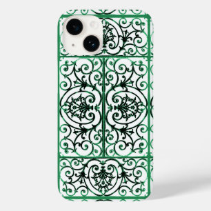 Coque Case-Mate iPhone Motif de défilement vert et blanc