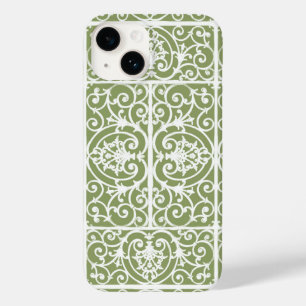 Coque Case-Mate iPhone Motif de défilement vert olive