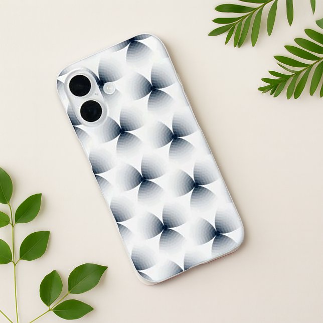 Coques Case-Mate iPhone Motif de dégradé d'illusion géométrique monochrome (Créateur téléchargé)