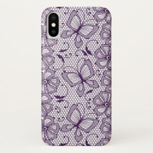 Coque iPhone X Motif de dentelle avec des papillons