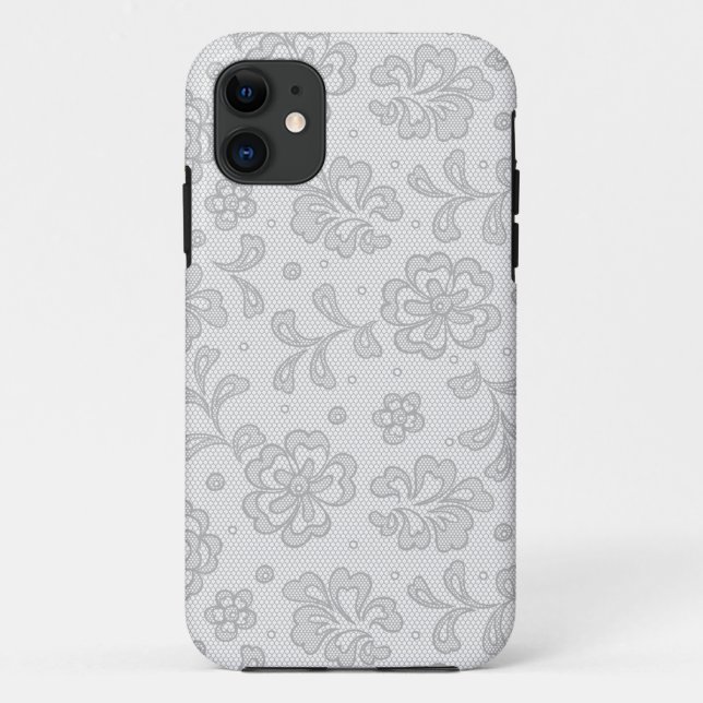 Coques Case-Mate iPhone Motif de dentelle, cru 1 de fleur (Dos)