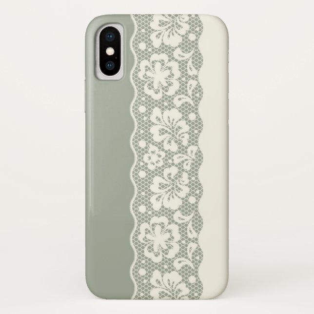 Coques Case-Mate iPhone Motif de dentelle, cru 5 de fleur (Dos)