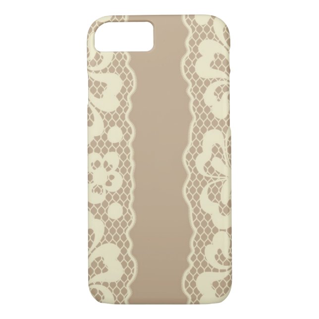 Coques Case-Mate iPhone Motif de dentelle, cru 7 de fleur (Dos)