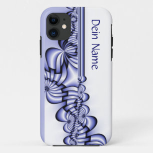 Coque Case-Mate Pour iPhone Motif de design graphique - bleu blanc + votre tex