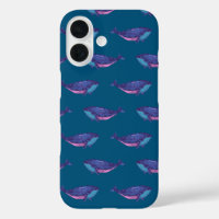 Motif de dessin de baleine mignonne en bleu océan