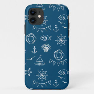 Coques Pour iPhone Motif de dessin de calque marine 2