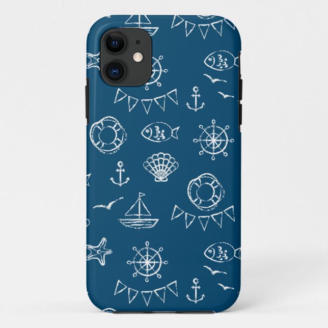 Coques Case-Mate iPhone Motif de dessin de calque marine 2 (Dos)