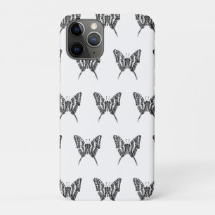 Case-Mate iPhone Case Motif de dessin d'encre de papillon noir et blanc 