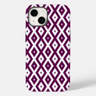 Coque Case-Mate iPhone Motif de diamant blanc et violet de prune