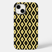 Motif de diamant jaune citron et noir
