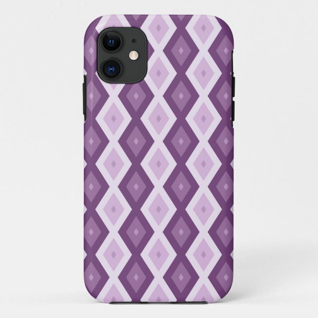 Coques Case-Mate iPhone Motif de diamant violet (Dos)