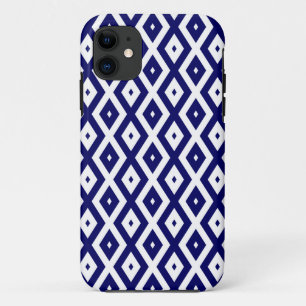Case-Mate iPhone Case Motif de diamants bleu et blanc de la marine