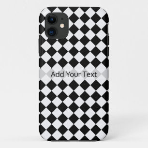 Coque iPhone 11 Motif de diamants noir et blanc par Shirley Taylor