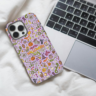 Coque iPhone 16 Pro Max Motif de doodle Halloween mignon