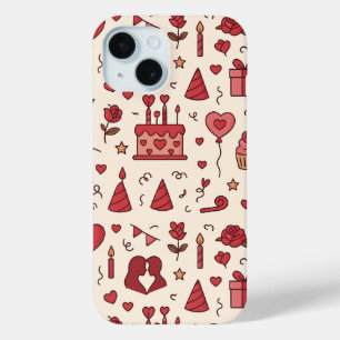 Coque Case-Mate iPhone Motif de doodle pour célébration romantique