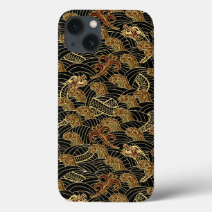 iPhone 13 Case Motif de dragon de mer Oriental