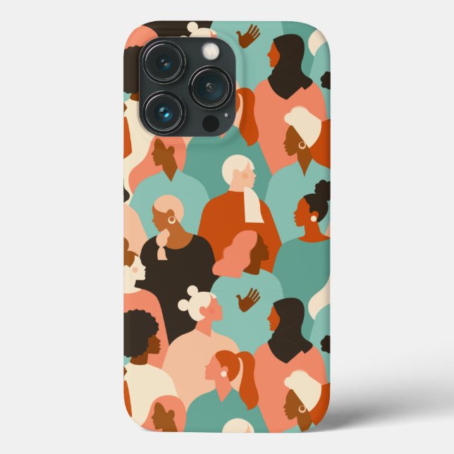Coques Case-Mate iPhone Motif de facettes rétroactives de la diversité hum (Verso)