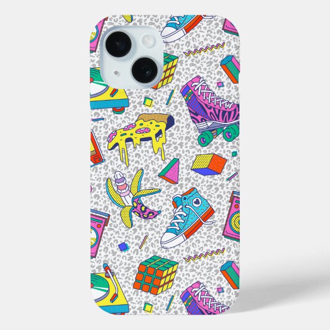 Coques Case-Mate iPhone Motif de fête de skate rétro des années 90 (Verso)