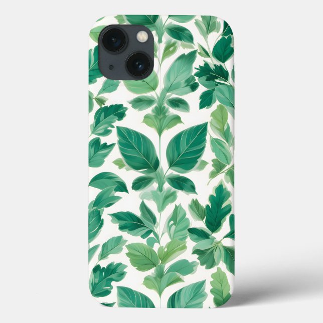 Coques Case-Mate iPhone Motif de feuillage vert luxuriant (Verso)