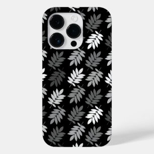 Coque Case-Mate iPhone Motif de feuille aînée noir blanc gris