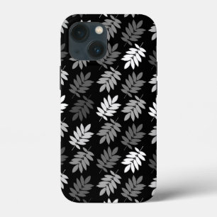 Case-Mate iPhone Case Motif de feuille aînée noir blanc gris