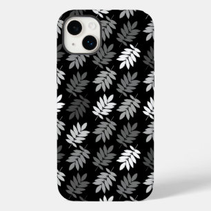 Coque Case-Mate iPhone Motif de feuille aînée noir blanc gris