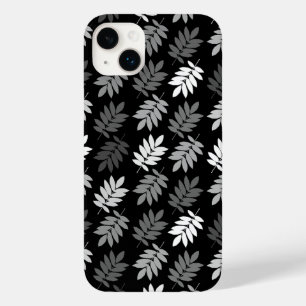 Coque Case-Mate iPhone Motif de feuille aînée noir blanc gris