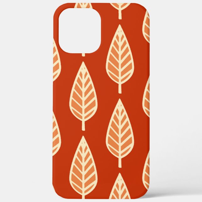 Coques Case-Mate iPhone Motif de feuille de hêtre - Tons de mandarine oran (Verso)