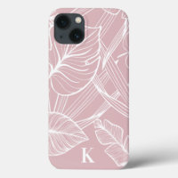 Motif de feuille de palme rose Tropical Coque-Mate