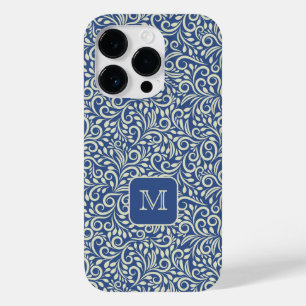 Coque Case-Mate iPhone Motif de feuille florale Monogramme personnalisé