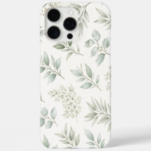 Coque iPhone 16 Pro Max Motif de feuilles botaniques vertes douces