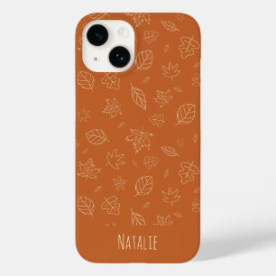 Coque Case-Mate iPhone Motif de feuilles d'automne marron terreux