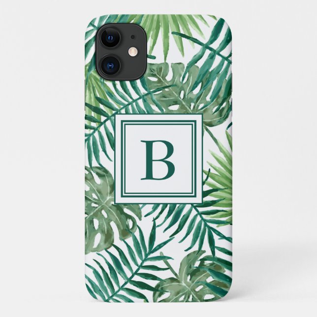 Coques Case-Mate iPhone Motif de feuilles de palmier de la jungle tropical (Dos)