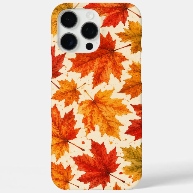 Coques Case-Mate iPhone Motif de feuilles d'érable d'automne | Feuille rou (Verso)
