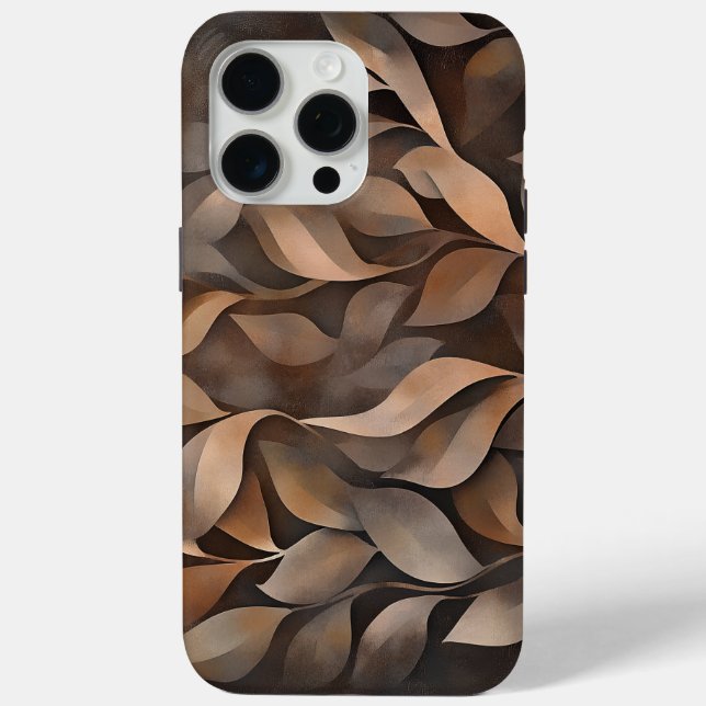 Coques Case-Mate iPhone 🍂 Motif de feuilles et de vignes en tons naturels (Verso)