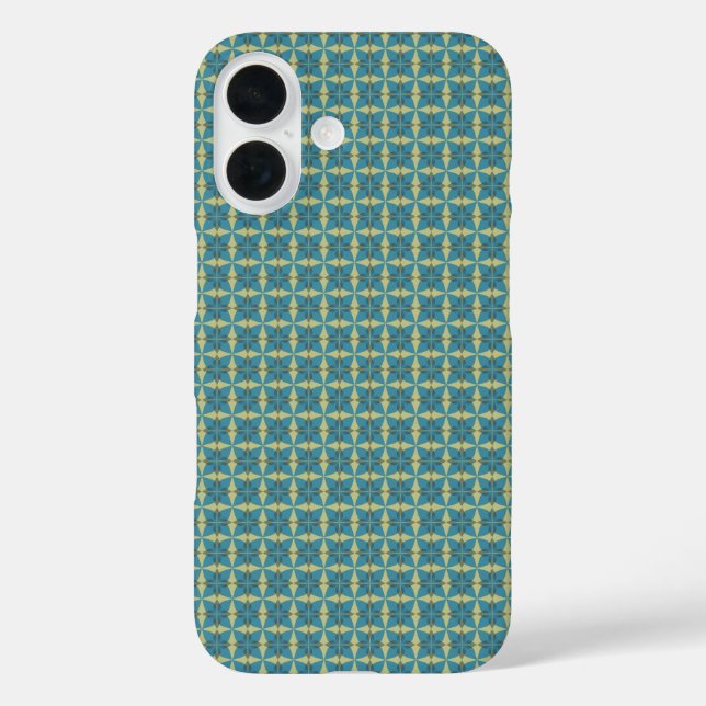 Coques Case-Mate iPhone Motif de feuilles simples en bleu (Verso)