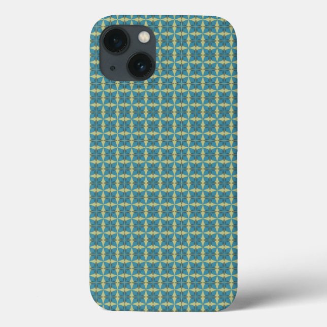 Coques Case-Mate iPhone Motif de feuilles simples en bleu (Verso)