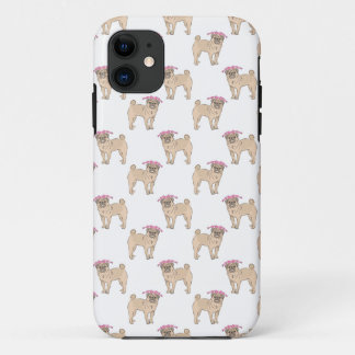 Coque iPhone 11 Motif de fille de chien de carlin