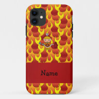 Motif de flammes de pompier de nom personnalisé
