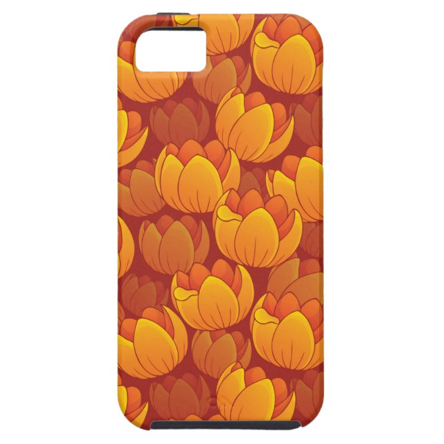 Coques Case-Mate iPhone Motif de fleur d'or (Dos)