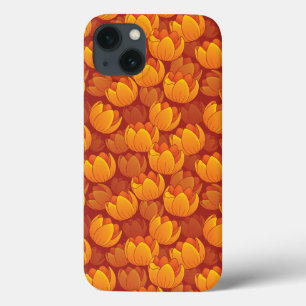 iPhone 13 Coque Motif de fleur d'or