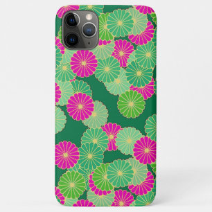 Coque Case-Mate iPhone Motif de fleurs Art Déco - tons verts, fuchsia