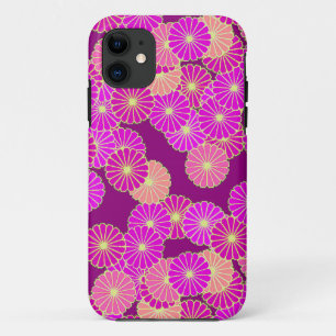 Etui iPhone Case-Mate Motif de fleurs Art Déco - tons violet, corail
