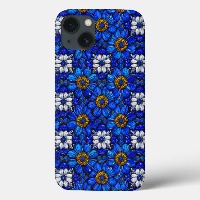 Coques Case-Mate iPhone Motif de fleurs bleues (Verso)