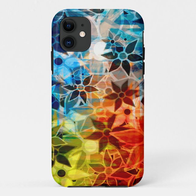 Coques Case-Mate iPhone Motif de fleurs d'art Abstrait #4 (Dos)